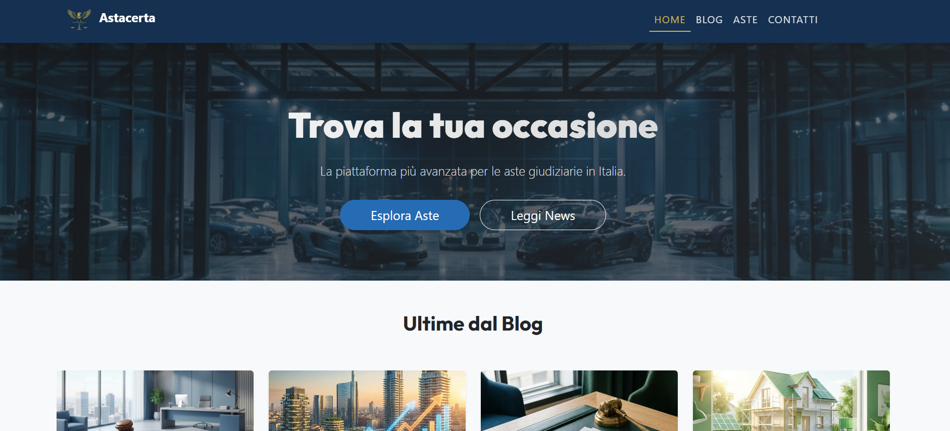 Homepage Astacerta su PC